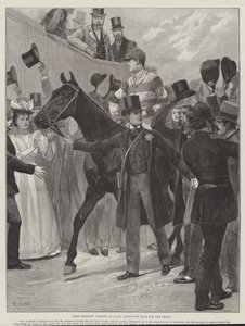Lord Rosebery guida Ladas dopo la corsa per il Derby